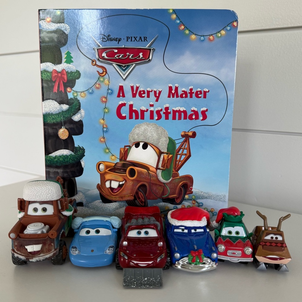 Disney Pixar Cars Christmas book + toys set